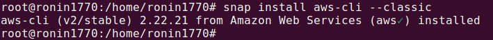 snap install aws-cli --classic