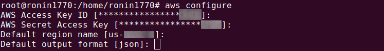 Run aws configure