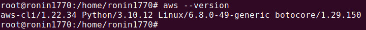 Run aws --version