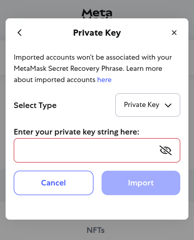 Click on Private Key link