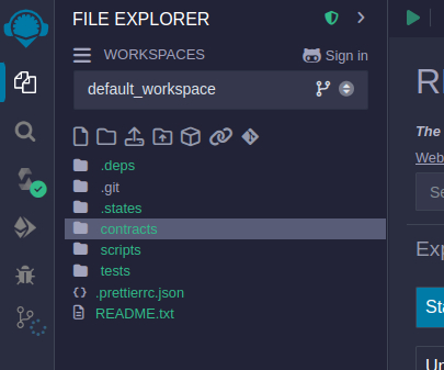 Select Contracts on Remix UI