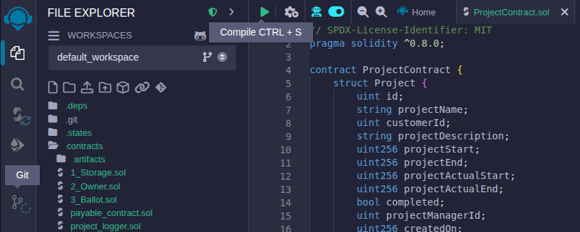Compile the contract