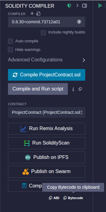 Click on Copy ByteCode button