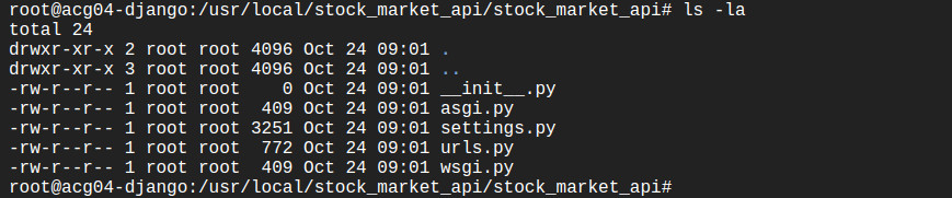 Inspect the contents of stock_market_api folder