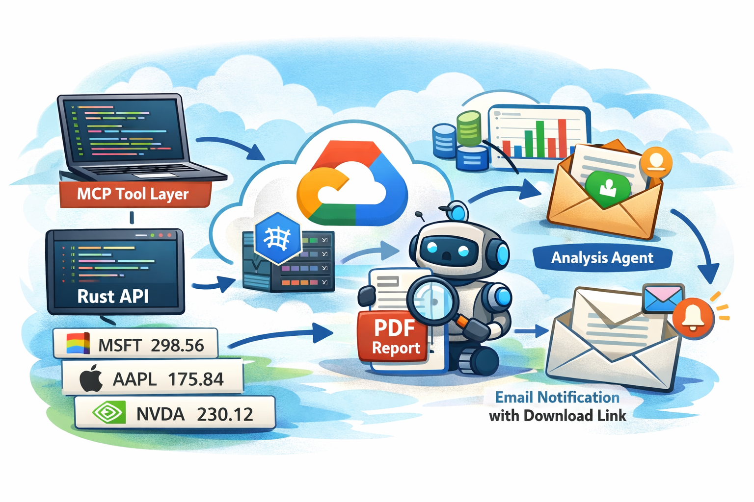 Building an MCP-Powered Stock Analysis Workflow with Rust, GCP, and PDF Reporting