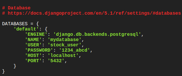 Django Database settings