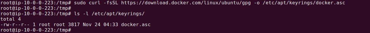 Download Docker GPG Key.