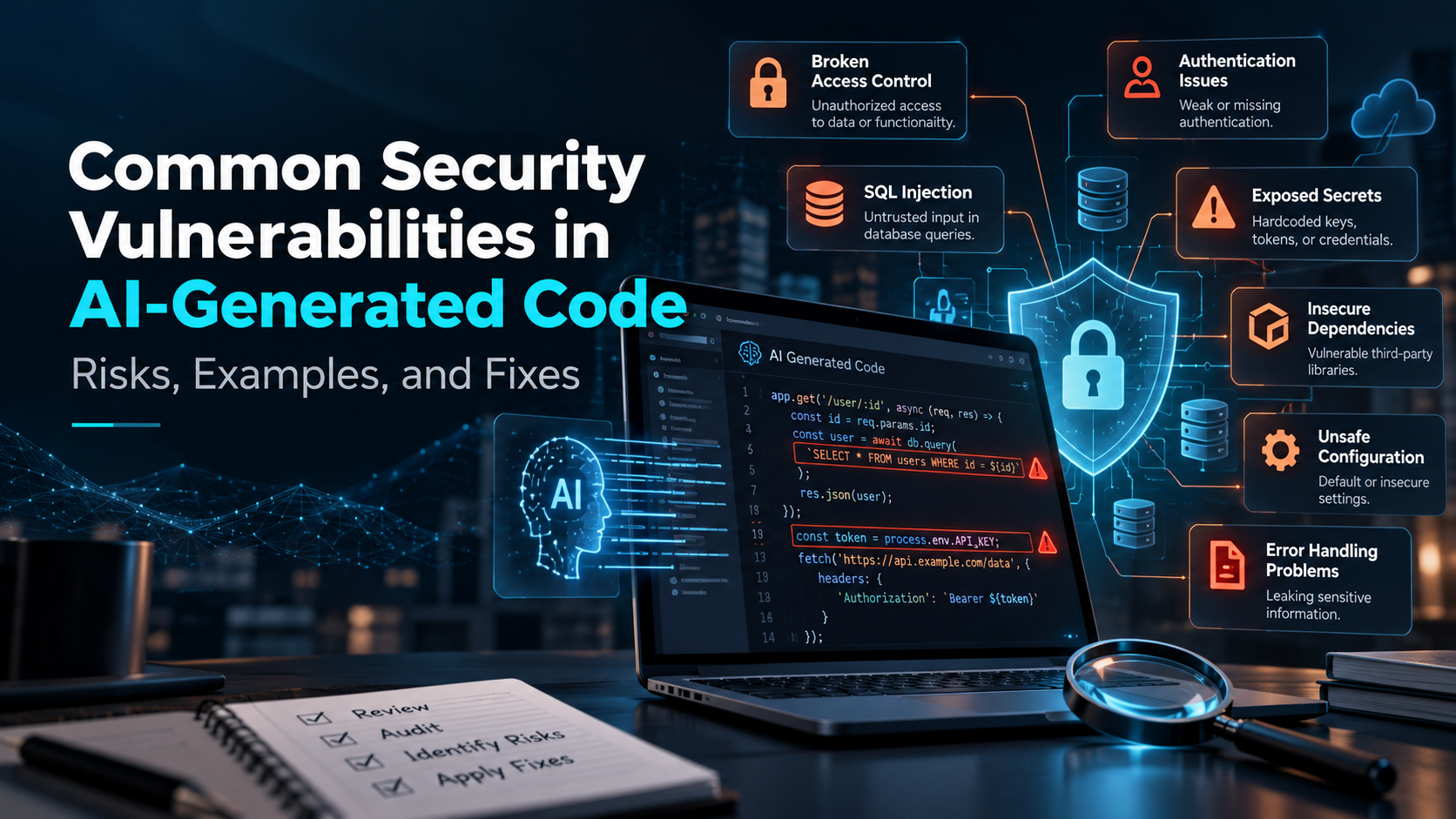 Common Security Vulnerabilities in AI-Generated Code: Risks, Examples, and Fixes